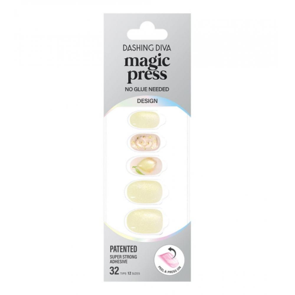 Dasing Diva Magic Press Лимонный Блеск Накладные Ногти Обычные Овальные