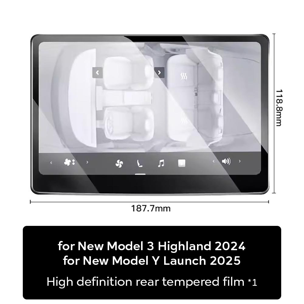 Tempered Glass Film Protector for New Tesla Model Y Launch Juniper 2026 2025 Model 3 Highland 2024 Touch Screen Protective Film