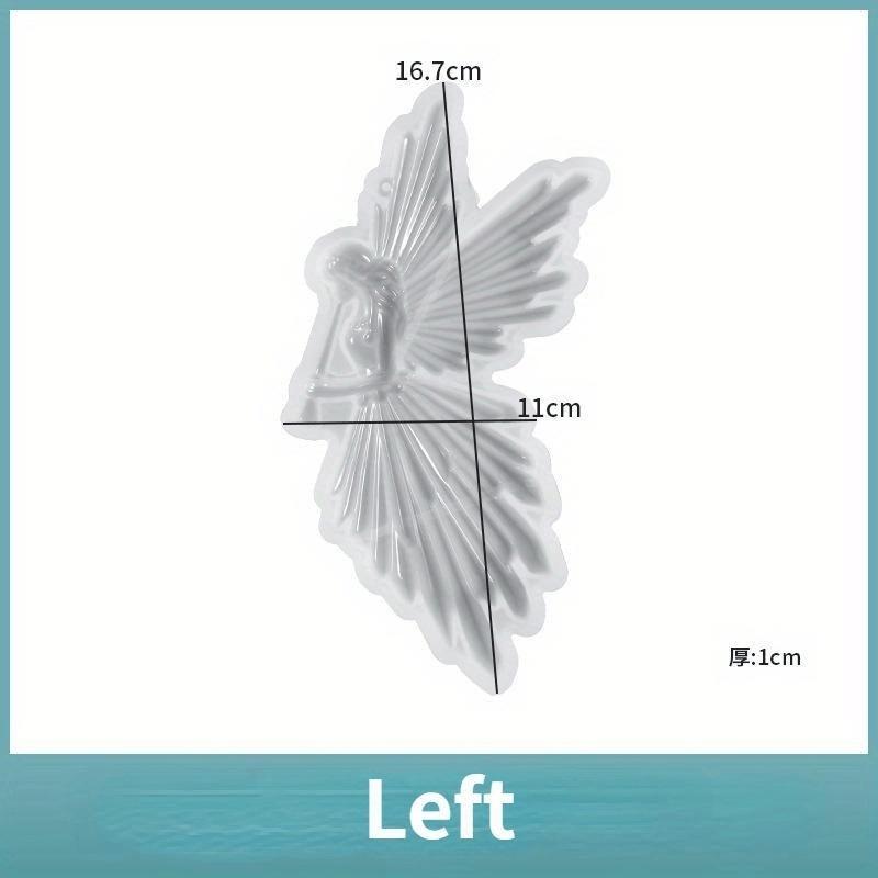 Crystal Drop Glue DIY Angel Mold Symmetrical Left and Right Blowing Flute with Wings Fairy High Mirror Silicone Mold