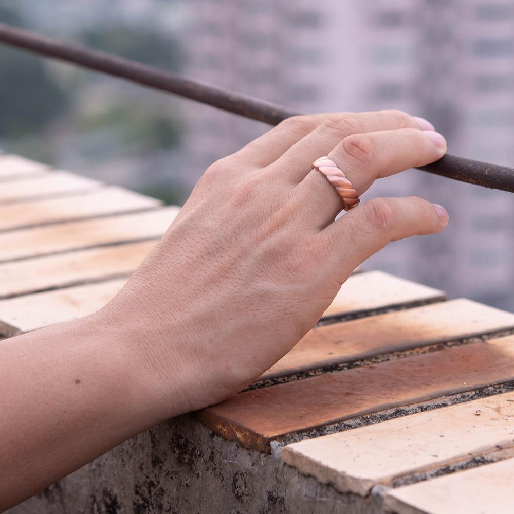 Ikuinen витое медное магнитное кольцо мужское регулируемое открытое кольцо-манжета кольцо из чистой меди на палец