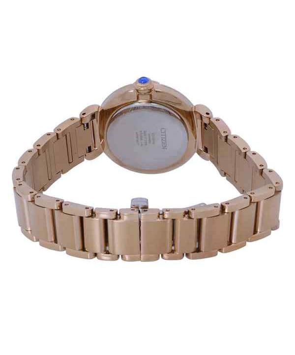 Citizen Серия L с бриллиантовым акцентом, розовое золото, нержавеющая сталь, перламутровый циферблат, женские часы Eco-Drive EM1073-85Y