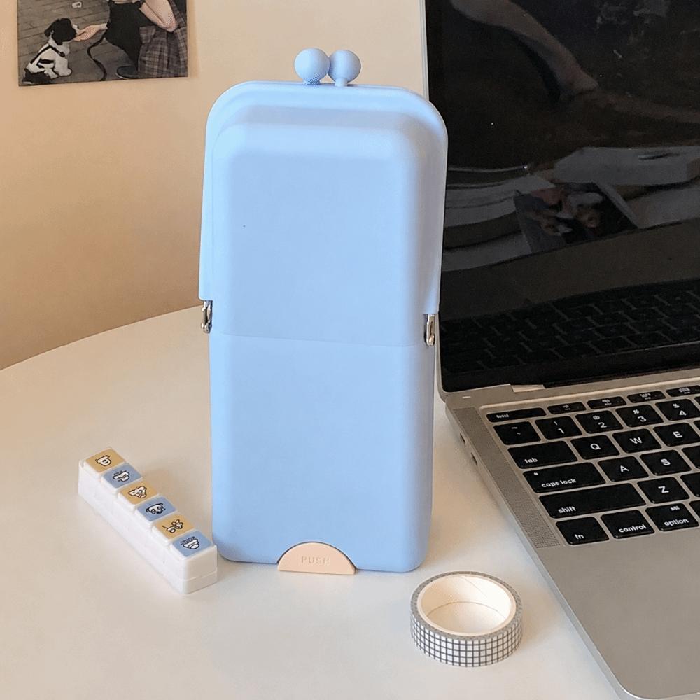 Standing Stationery Box Silicone Pen Organizer Durable Pencil Case Gift