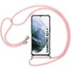 Protective Case - BOOLING - for Samsung S21 Plus - Soft TPU - Pink Cord - Anti-scratch