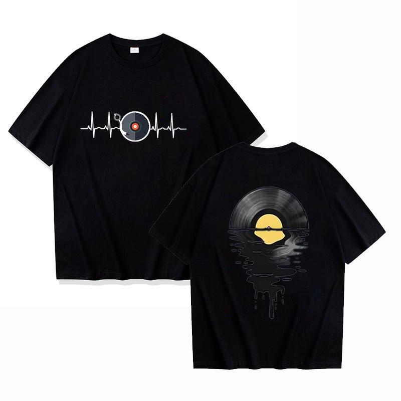 Футболки для любителей музыки для мужчин и женщин, DJ Music Gifts, одежда, принт с граммофонной пластинкой, забавная футболка, футболка для мужчин
