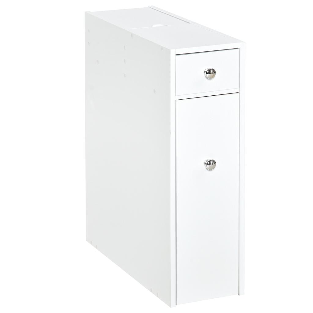 Bathroom toilet cabinet with toilet paper storage - 2 MDF organizer drawers - 17 x 48 x 58 cm