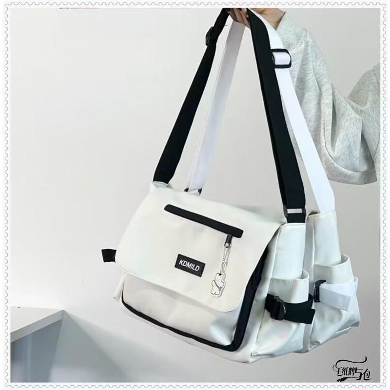 Новая наплечная сумка в стиле рабочего ветра, сумка-мессенджер для пары, большая вместимость, нейлоновая ткань, сумка через плечо, студенческий рюкзак