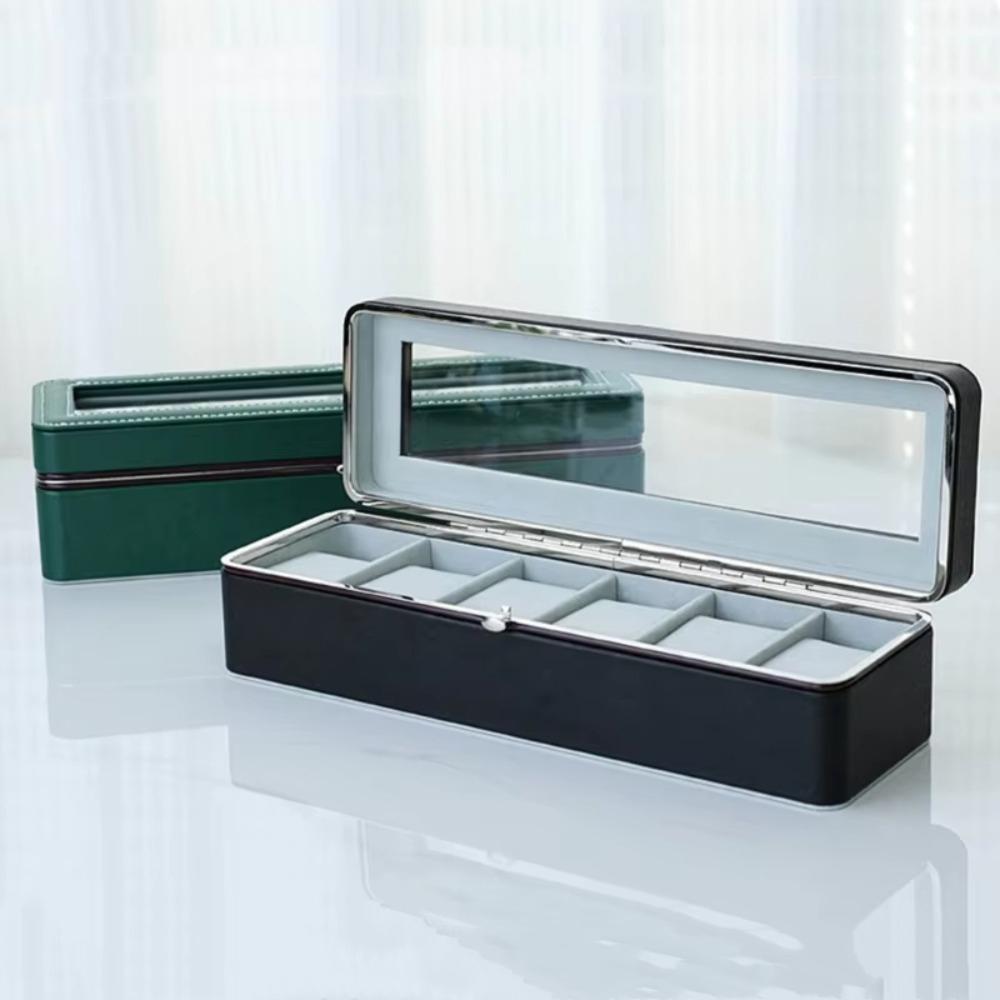 Футляр для хранения часов из искусственной кожи, 6 поясов, органайзер для часов, стильная витрина для часов, браслеты