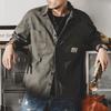 Men's Trendy Retro Khaki Denim Work Shirt - Loose Long-Sleeve