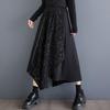 Plus Size High Waist Vintage Black Spring Autumn Casual Loose Long for Woman Skirts Womens Skirt