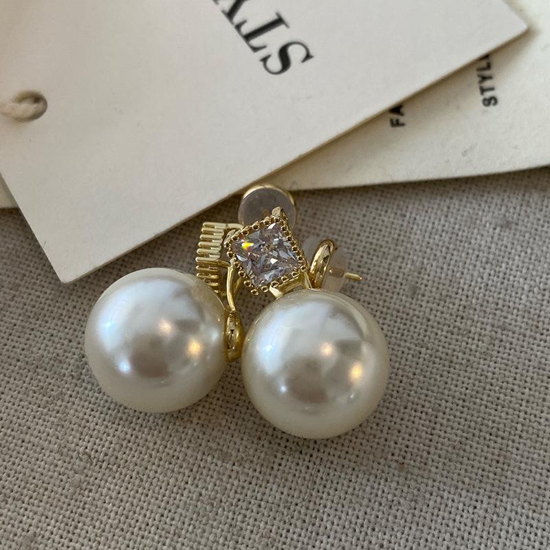Madomah Shijia Pearl Zircon Stud Fashion Универсальная атмосферная элитная французская легкая роскошь