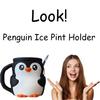 Ice Pint Holder Cute Penguin Ice Cream Pint Cozy with Spoon Slot And Snack Drawer Reusable Ice Cream Holder for Ice Cream Lovers