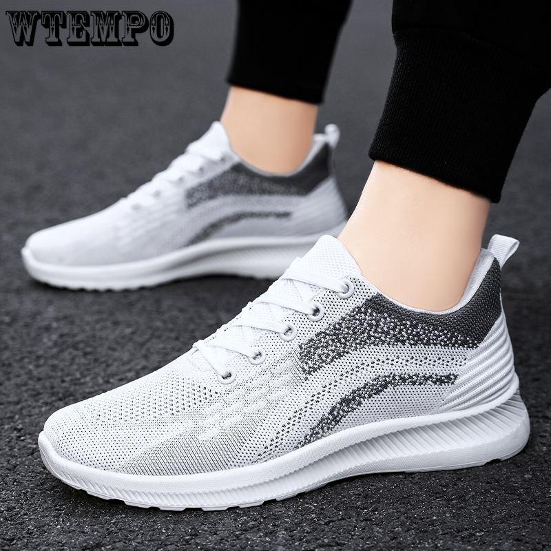 WTEMPO Летние кроссовки, мужские сетчатые легкие дышащие спортивные туфли, нескользящая повседневная обувь с мягкой подошвой, амортизирующие кроссовки