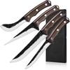 VGTEN Knife 4 Hunting Meat Bone Meat Paring Hand Full High Carbon Natural Wood Gift Set, Pieces, Knife, Knife, Slicer, Cutting, Knife, Forged, Tang,