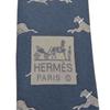 Used HERMES tie Animal motif silk Navy gray gray business
