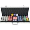VidaXL Poker Set with 500 Laser Aluminum Chips