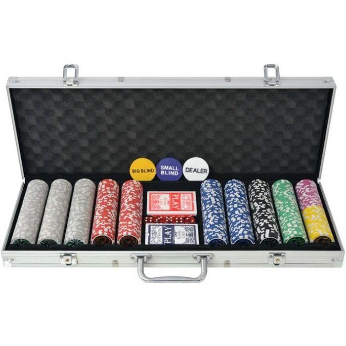 VidaXL Poker Set with 500 Laser Aluminum Chips