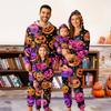 Halloween Printed Family Matching Hooded Long Sleeved Zippered Hooded Jumpsuit Set