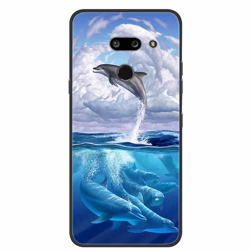 Для LG G8 G8S ThinQ Черные Чехлы Мягкий Силикон ТПУ Чехлы для Телефона Для G 8 S 8S ThinQ Роскошная Задняя Крышка Funda Мультяшный Чехол Para Capa