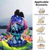 Lilo Stitch Fantasy Garden Flannel Blanket Super Soft Warm Cozy Blanket For Sofa Bed Office Travel Allseason Home Decor Gift