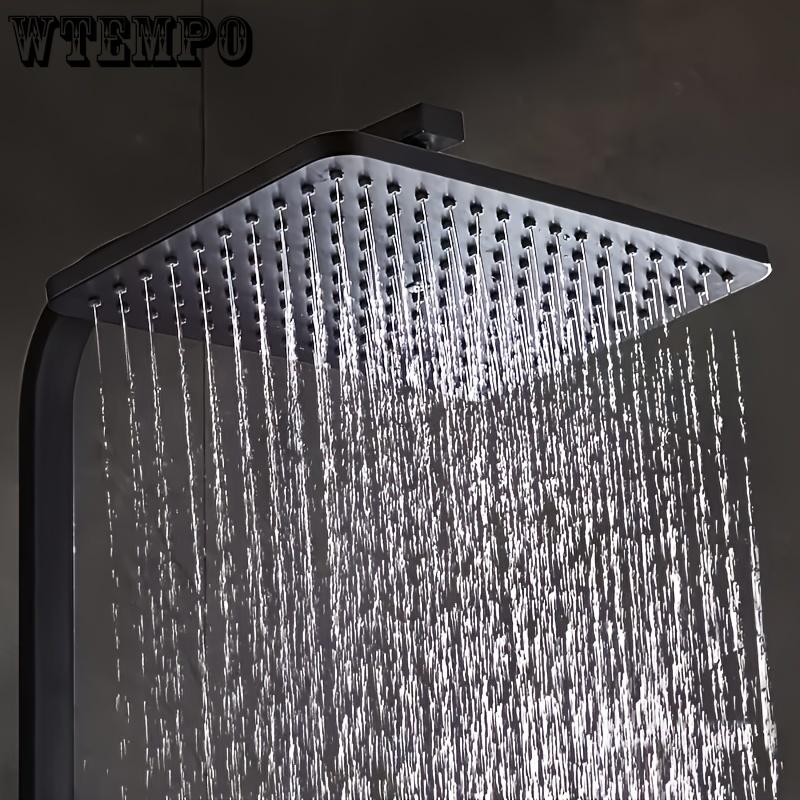Черная светодиодная душевая система с цифровым дисплеем - 4-режимная ручная и дождевая головка, настенная, полный комплект для модернизации ванной комнаты