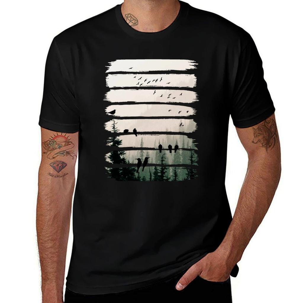 Birds Watching Birds At Sunset Tshirt Unisex T Shirts For Unisex Casual Tshirt