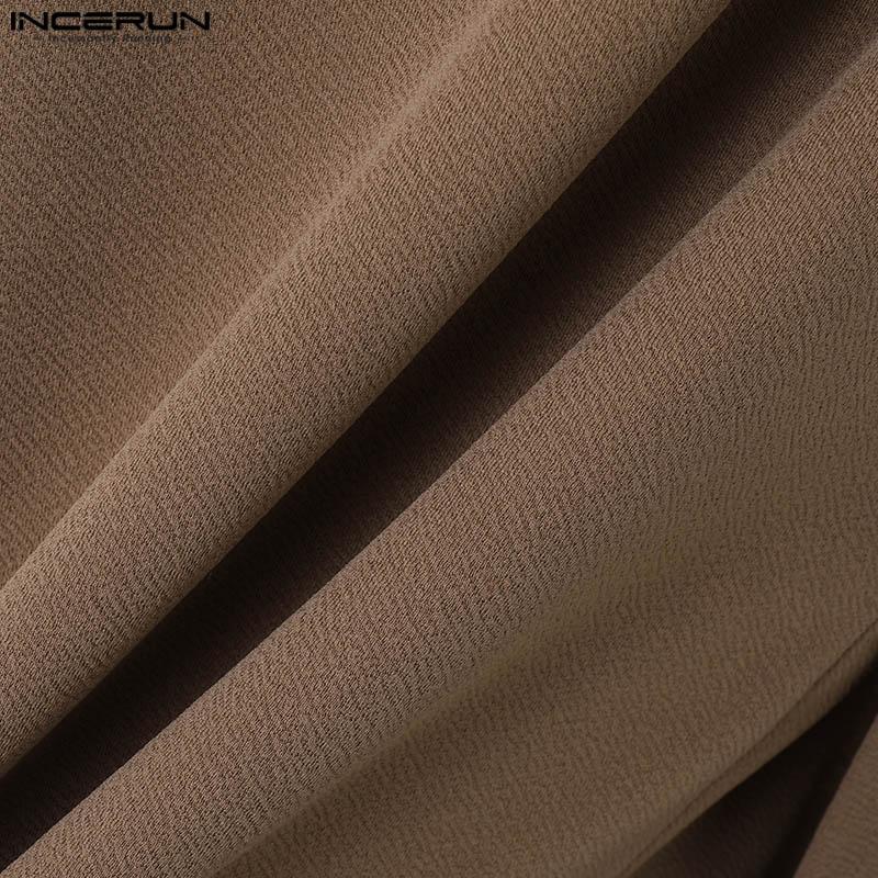 INCERUN Men High Cowl Neck Irregular Stitching Sleeveless T-shirt Casual Ruffled Tops