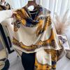 Literary Style Printed Scarf Horse Fashion Commuter High-End Warm Shawl