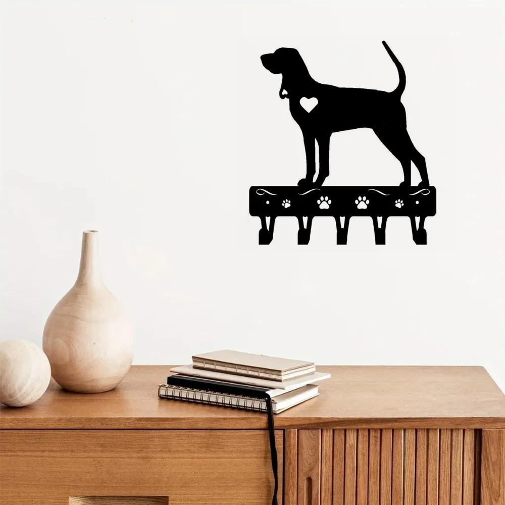 1pc Key Rack & Dog Leash Hanger Wall Metal Pendant Wall Art Home Decor for Kitchen Bathroom Key Holder Decorative Iron Craft