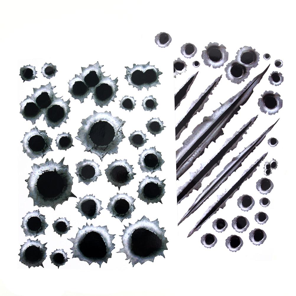 Креативный автомобильный Стайлинг 3D поддельные пулевые отверстия выстрелы из пистолета забавные автомобильные наклейки наклейки