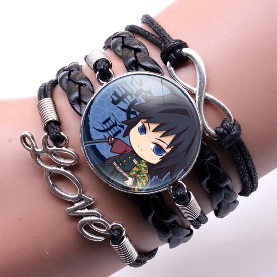 Браслет унисекс, убийца демонов, многослойные украшения, плетеный браслет с героями мультфильмов для фанатов