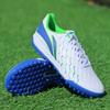 Li Ning Jin Удобный профессиональный TF (Резиновые шипы) Искусственный газон амортизирующие прочные футбольные бутсы мужские футбольные бутсы синие белые YSTU005-1