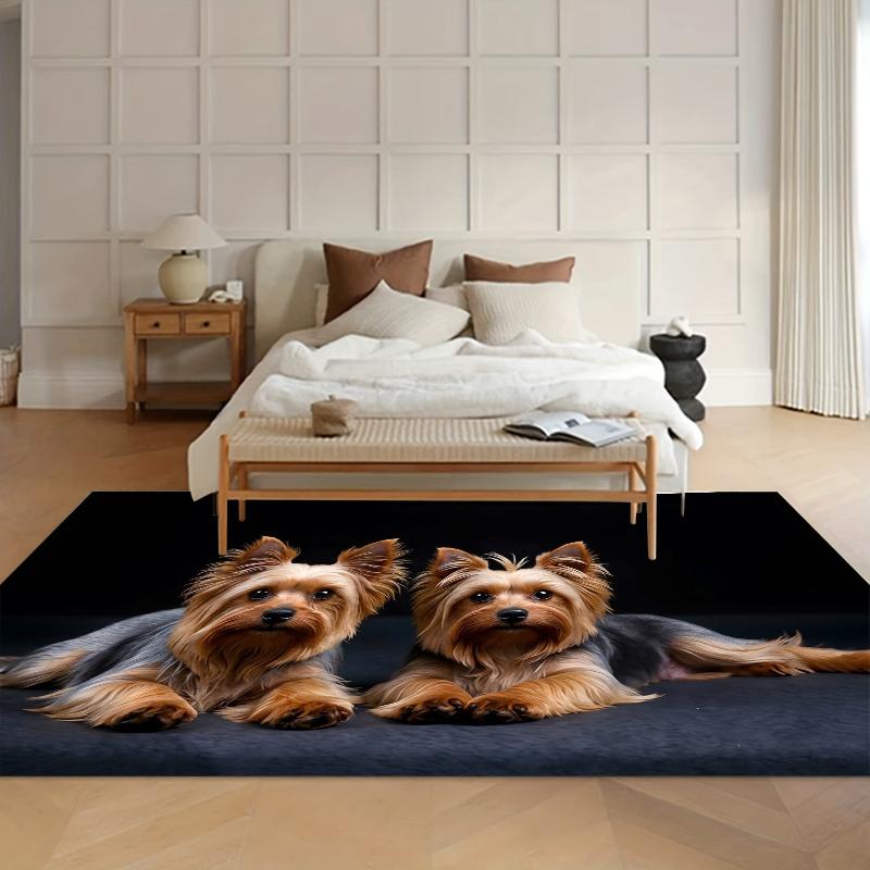 Non-Slip Carpet Realistic Yorkshire Terrier Entry Door Mat Washable Rug Home Carpets for Living Room Soft  Rugs for Bedroom Gift