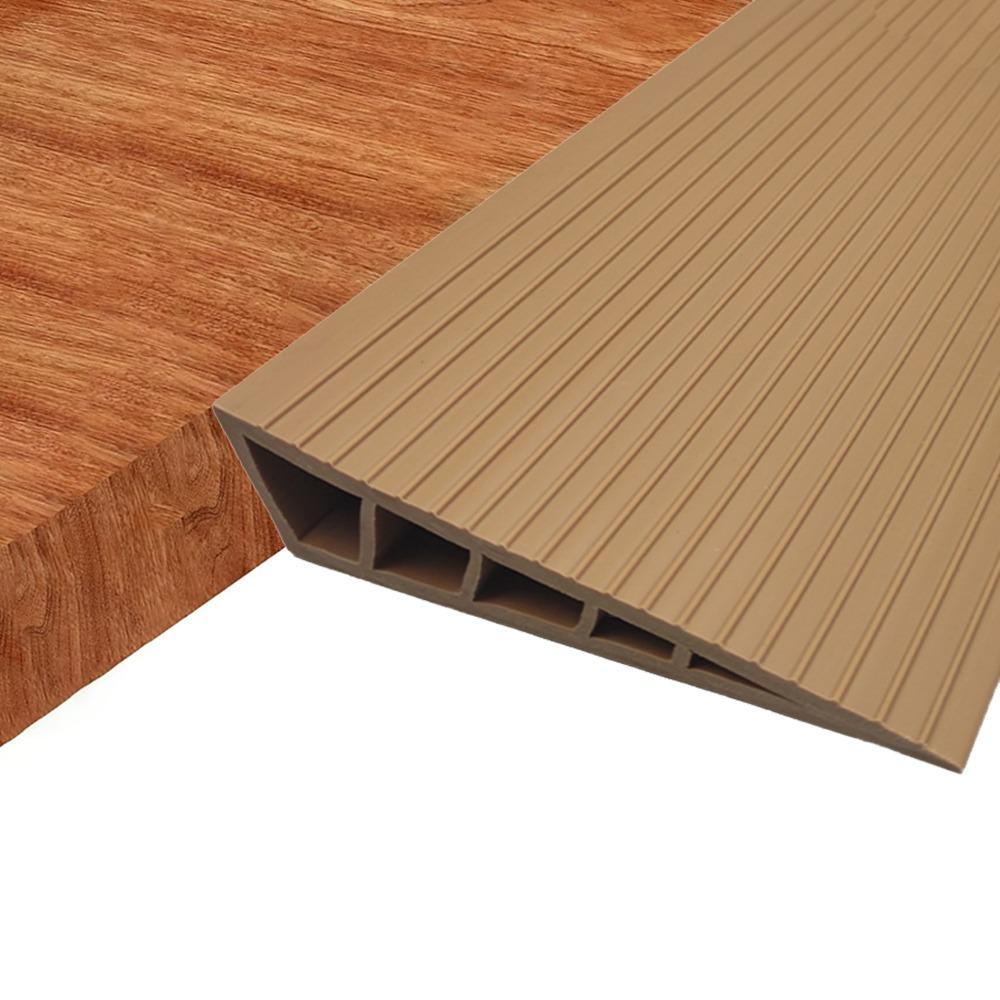 Пороговые пандусы для перехода с ковра на плитку 60 см Мягкие пандусы для инвалидных колясок Отрезаемые Водонепроницаемая напольная переходная планка Деревянный/плиточный пол