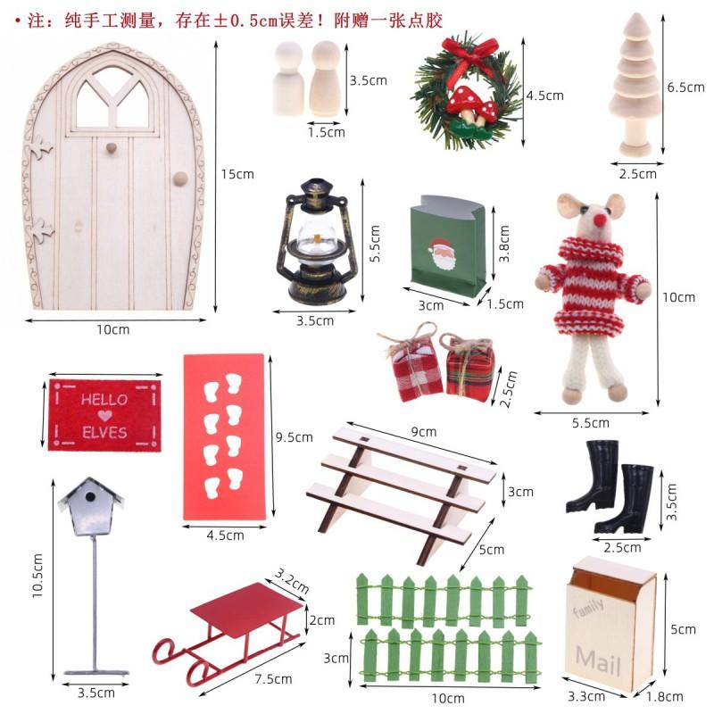 Miniature Christmas Fairy Garden Doorway Set With Dollhouse Accessories Wooden Craft Decor Teenage Adults