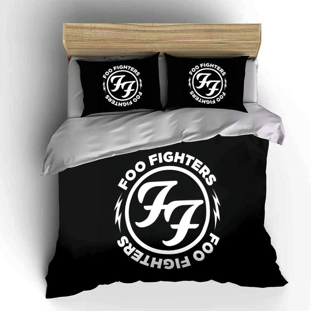 Foo Fighters Black Bedding Set Bedding set (1 duvet cover, 2 pillowcases, duvet not included)