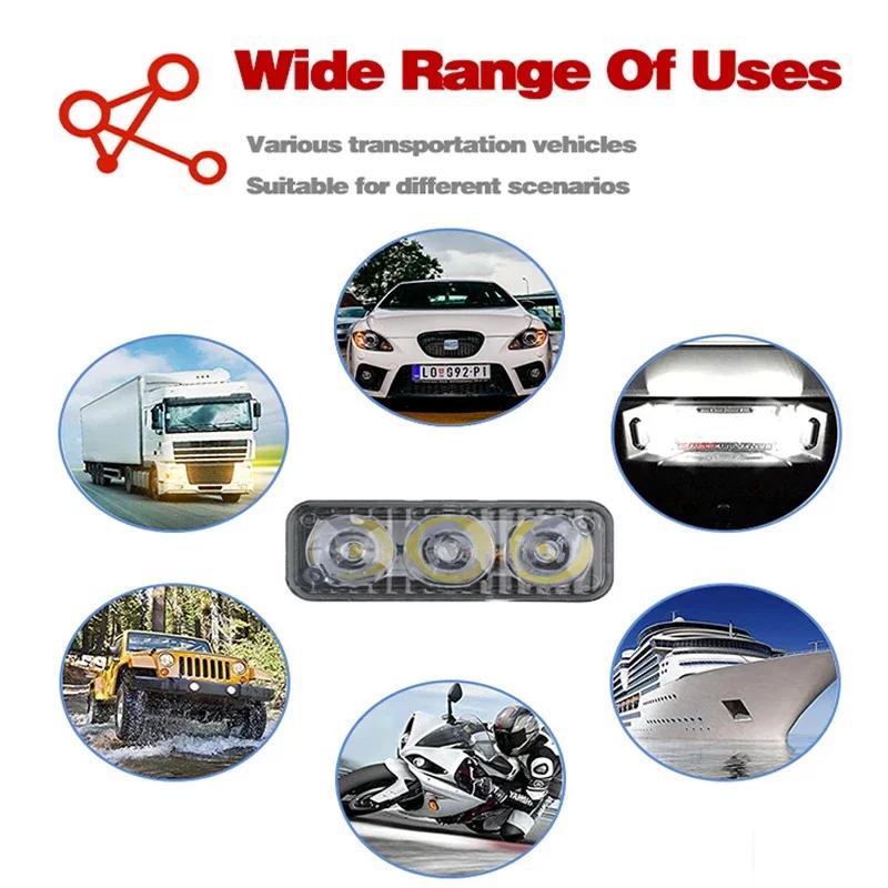 1/2 шт. Автомобильные светодиодные дневные ходовые огни DRL 12 В, вспышка белого цвета 6000 К, автомобильные дневные огни высокой мощности, линзы постоянного тока с противотуманными фарами, водонепроницаемые