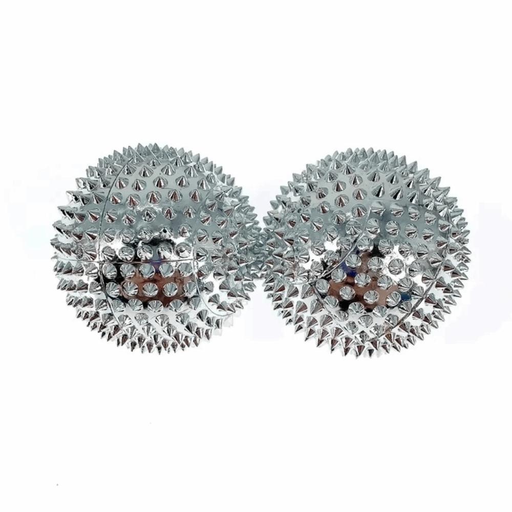 2Pcs Spiky Surface Spiky Hand Roller Built-in Magnet Fitness Therapy Ball Acupoint Health Care