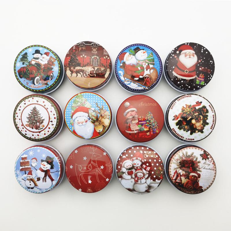 12pcs Mini Aromatherapy Candle Circular Small Iron Box Homemade Mint Cream Packaging Box Tinplate Small Round Iron Can Box