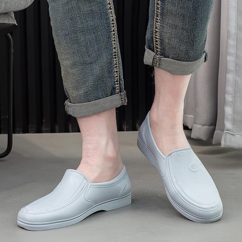 Мужские желтые водонепроницаемые нескользящие резиновые сапоги: Утолщенная рабочая одежда для стройплощадок