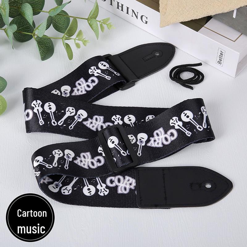 Ethnic Style Widened Wooden Guitar Shoulder Straps - Electric Guitar Polyester Printed Straps