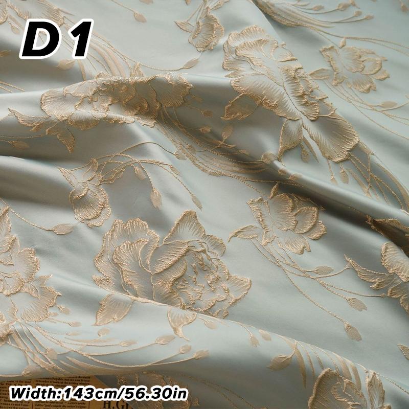 1M Роскошная Золотая Шелковая Ткань Жаккардовая Ткань с Тиснением Цветов Тканая Парчовая Ткань Одежда Платье Костюм Сумка Обивка DIY Швейная Ткань