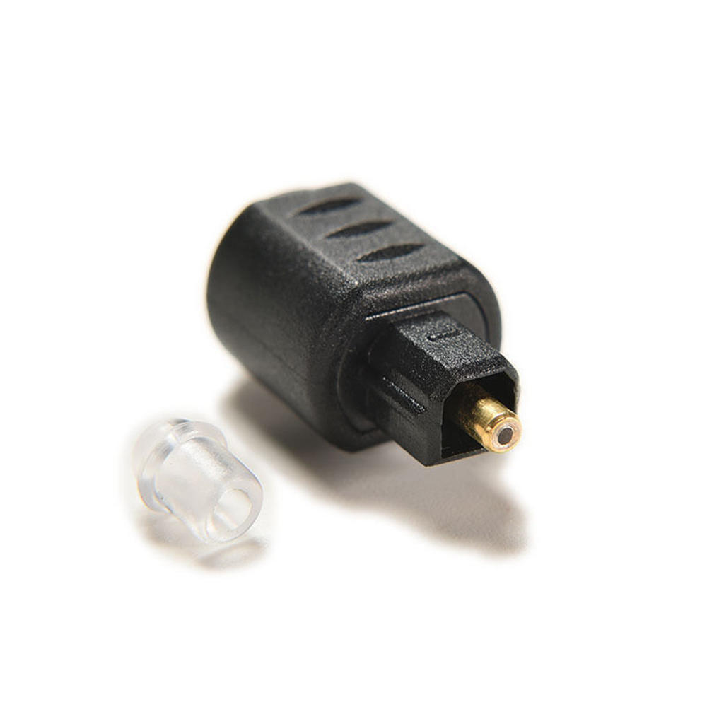 Black Round To Square 3.5mm Audio Adapter Optical Mini Jack Plug To Toslink Female To Male