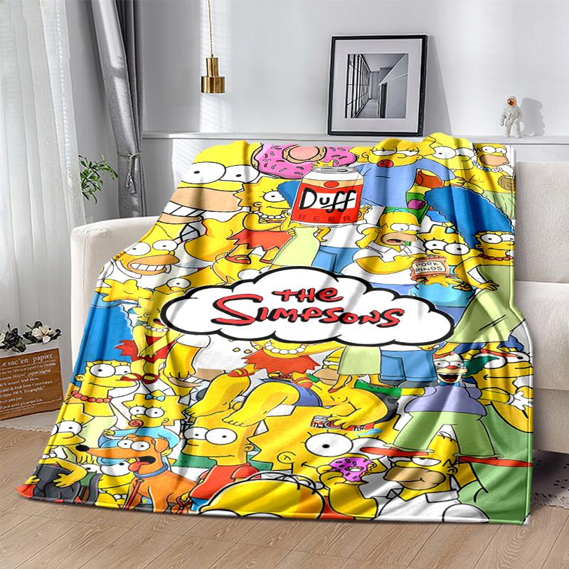 1Pc Simpsons Family Adventure Blanket Soft And Comfortable Casual Warm Camping Travel Christmas Halloween Gift M921788