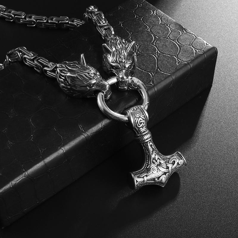 Винтажное ожерелье с головой волка для мужчин, тяжелая византийская цепочка, ожерелье высокого качества, ювелирное изделие, амулет, подарок