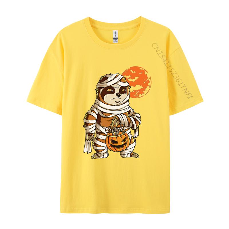 Mummy Pumpkin Halloween Sloth Funny Tshirts Birthday TShirt Customized T Shirts On Sale Cotton Unisex Tops Tees Leisure