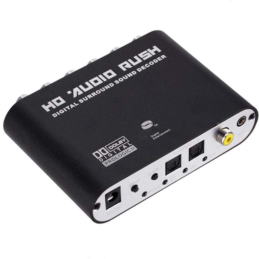 Converter 5.1 Channel SPDIF Coaxial AUX 3.5mm to 6RCA AC3 Audio Digital to Analog Audio Decoder Decoder Amplifier DAC Converter