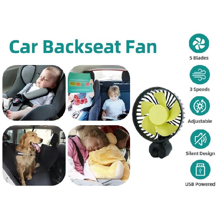 Hipacool Car Fan Cooler Rear Seat Ventilador USB Freshener Portable Air Conditioner Cooler Auto Ventilator 5Blades 3 Gear Wind