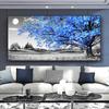 Abstract Blue Tree Scenery Canvas Posters Prints Painting Simple Landscape Murals Wall Art Pictures for Modern Living Room Decor