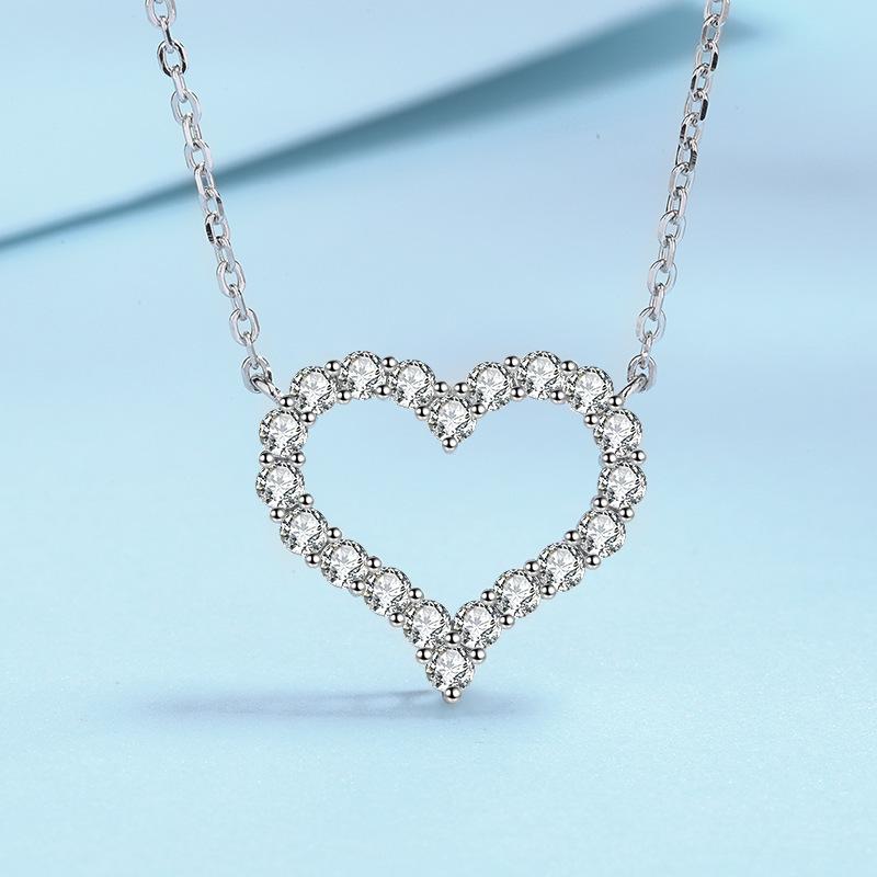 Стерлинговое серебро S925, выдолбленное ожерелье Love с полной дрелью, летнее Ins Light, роскошная цепочка для пожилых людей с ключичной цепью Tanabata, чтобы отправить подруге