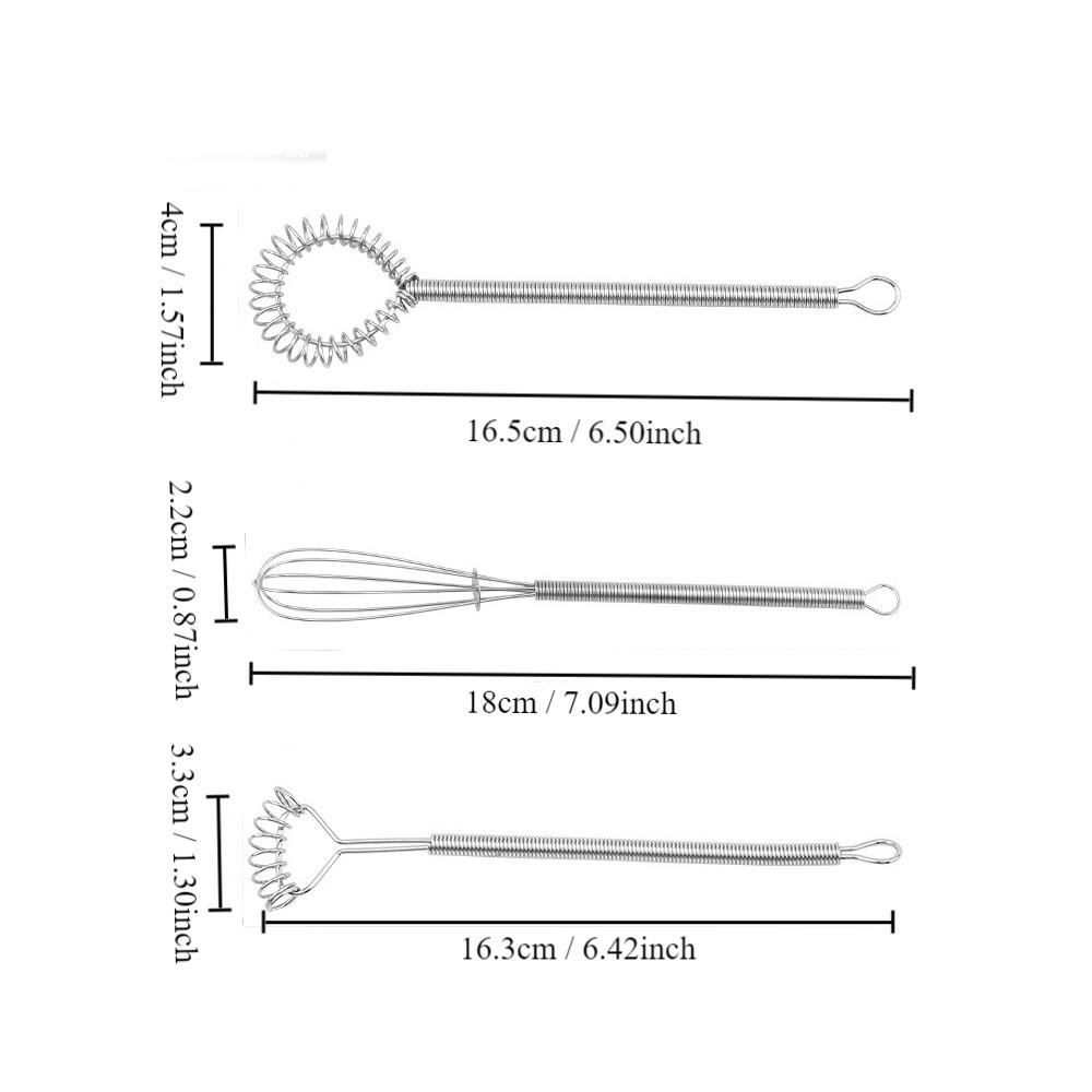 6 шт. легко моющийся пружинный венчик из нержавеющей стали небольшой венчик прочный пружинный мешалка кухонная готовка